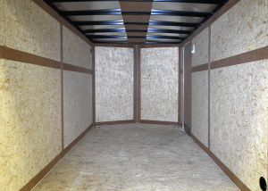 interior of tandem axle trailer