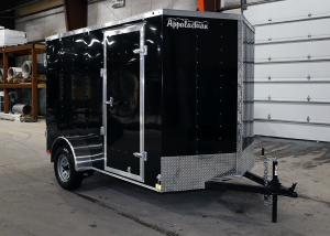 Front of black single axle trailer