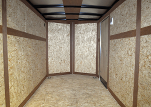 interior of single axle trailer