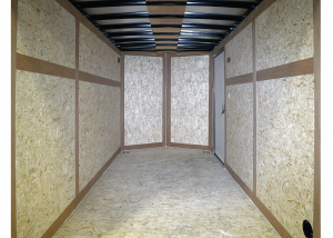 interior of single axle trailer