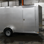 single axle silver trailer