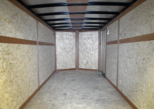 interior of tandem axle trailer