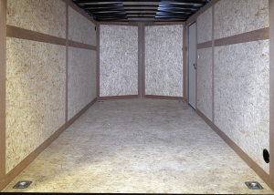 interior of contractor grade tandem axle trailer