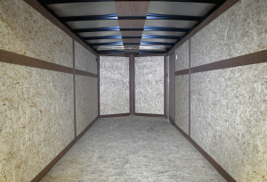 Interior of tandem axle trailer