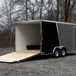 Silver Loaded Car Trailer Rear