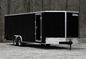 Front view of Loaded Car Trailer