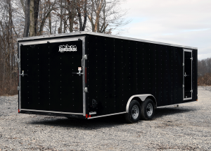 Rear of Loaded Car Trailer
