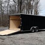 Rear view of Loaded Car Trailer