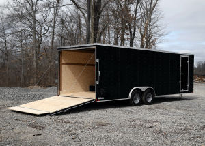 Rear view of Loaded Car Trailer
