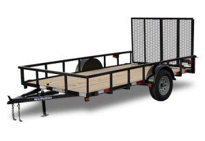 A utility trailer is pictured. It can undergo trailer maintenance to ensure it's safe and reliable on the road.
